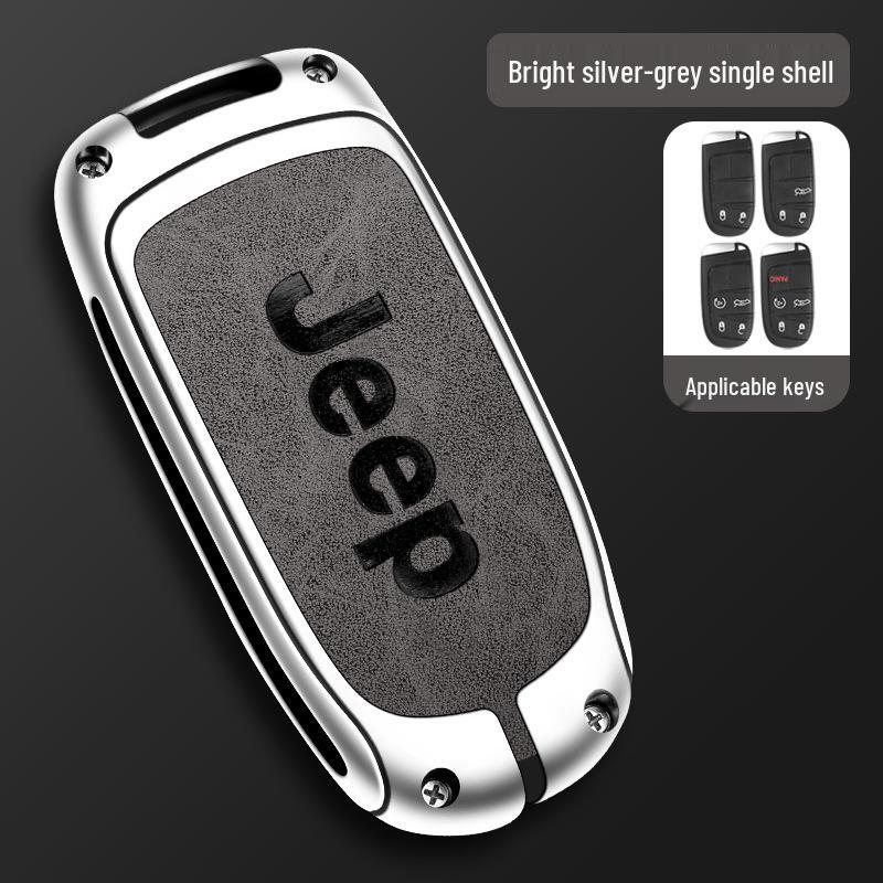 Metal Key Cover for Jeep Compass, Cherokee, Renegade, Grand Commander, Wrangler