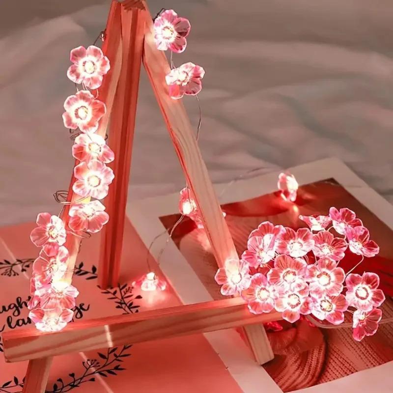 Thanksgiving LED Sakura light string, outdoor garden string lights, bedroom pink decorative fairy lights, colorful ambient mood