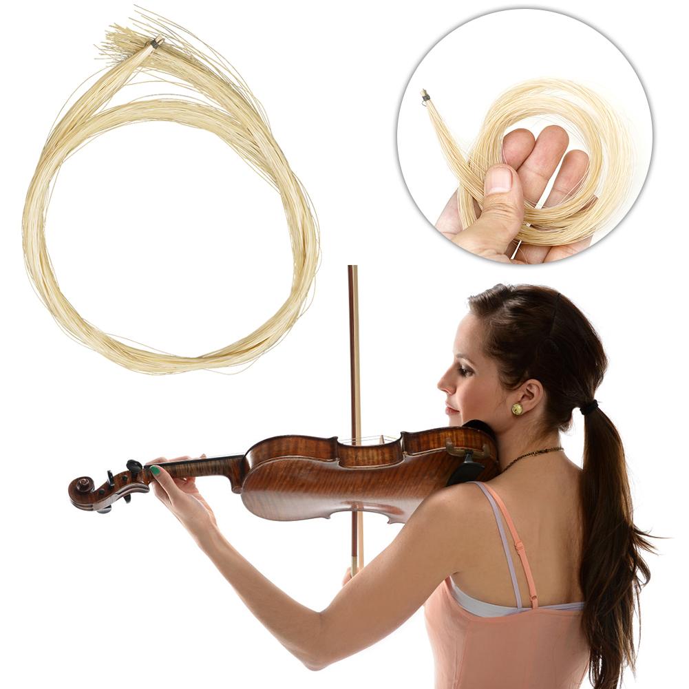1 Hank Violin Bow Horse Hair Unbleached Replacement Violin Bow Hair White Violin Bow Hair for 4/4 3/4 1/2 1/4 1/8 Bow