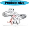 Electroplated Adjustable Heart Rings With Girl and Dog Charm Sturdy Designs for Animal Lovers and Fashion Enthusiasts
