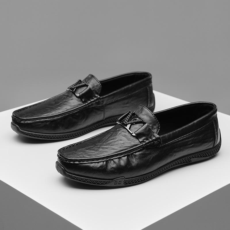 

Обувь Doudou мужская летняя 2024 года, новые деловые кожаные туфли, повседневная мода, британские мокасины, популярная обувь для трансляции в прямом эфире 39