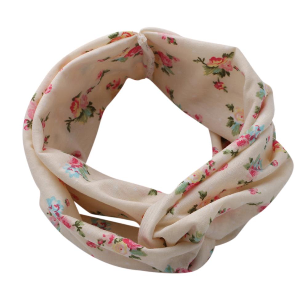 Bohemian Cross Headbands Retro Floral Print Turban Headwrap Elastic Hairband For Women Girl