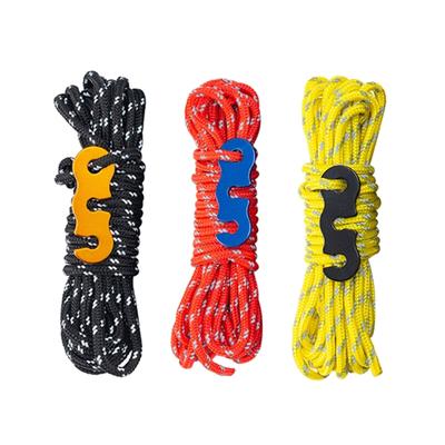 Confezione da 4 Corde Riflettenti per Tenda Resistenti Corda Antivento Rinforzata con Fibbie per Migliora la Sicurezza Notturna