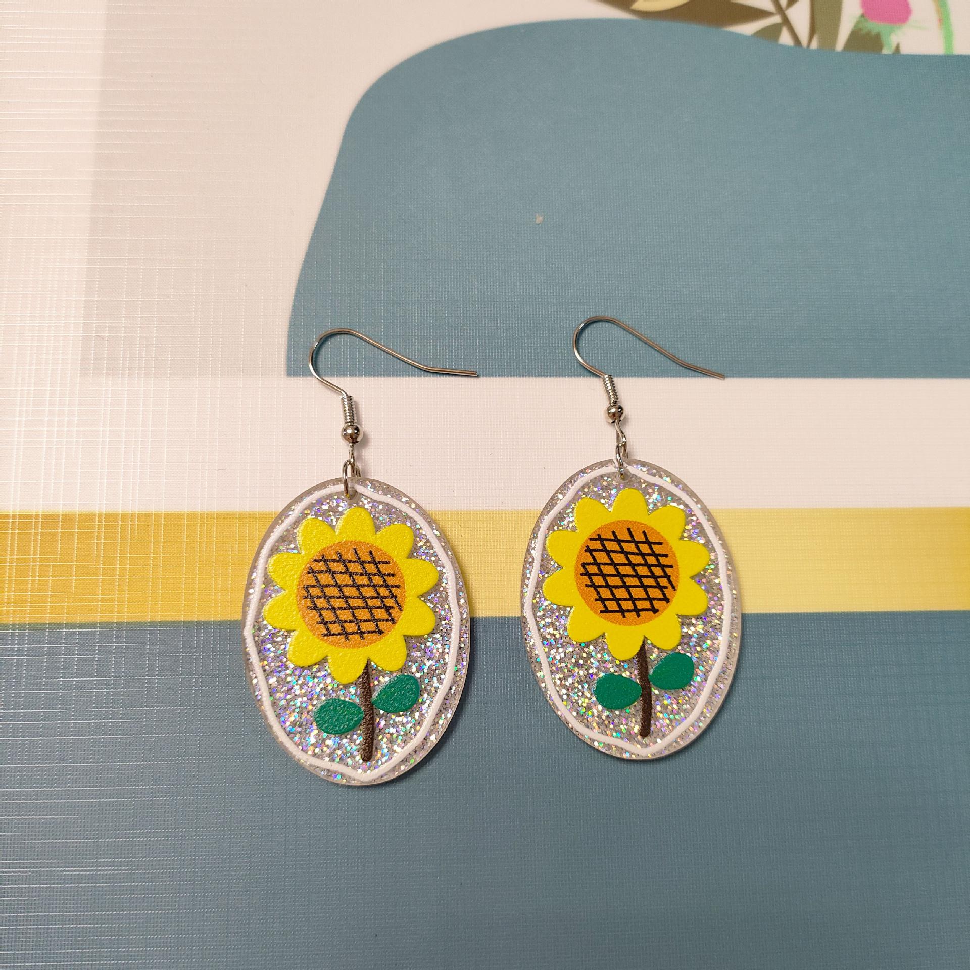 

Свежие и сладкие акриловые серьги, модные простые серьги из серии подсолнухов