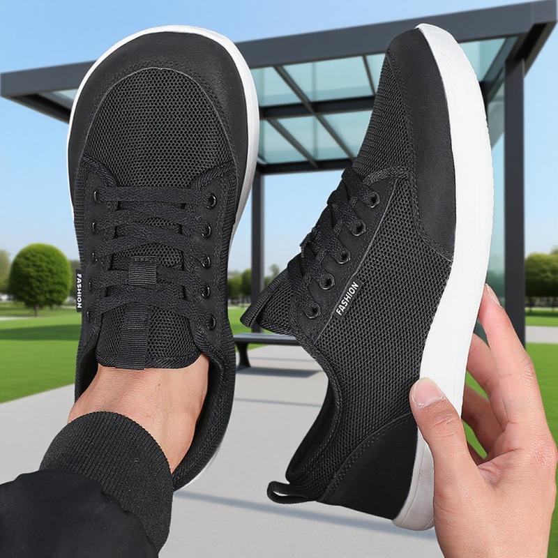 Fashionable Men'S Wide Footed Shoes Breathable Barefoot  Flat Shoes Comfort Non Slip Light Gray Mesh Walking Shoes  Sell