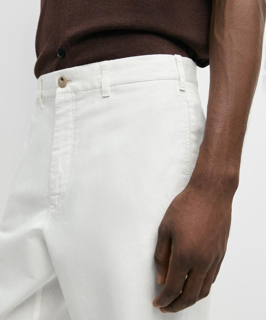 Masimodutti Linen Cotton Straight Fit Pants