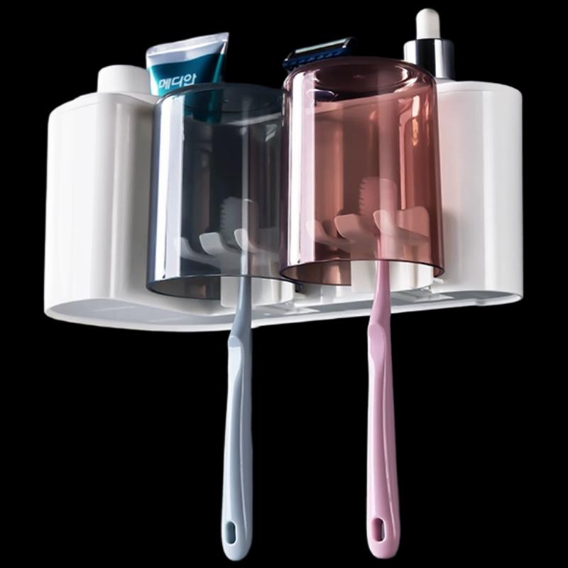 ShuangQing Adhesive Wall-Mounted Toothbrush Holder