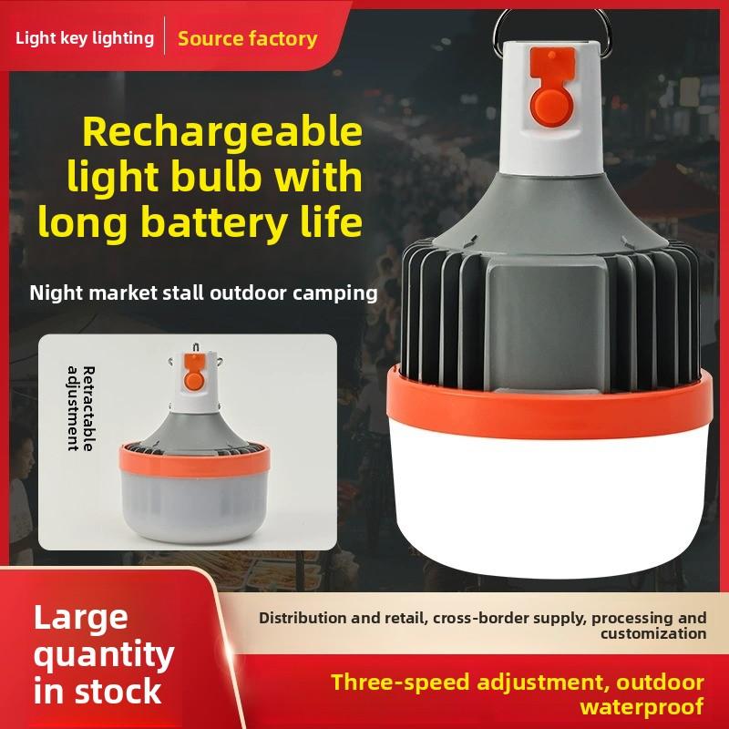 Bombilla LED recargable portátil para camping, luz de emergencia brillante para exteriores e interior