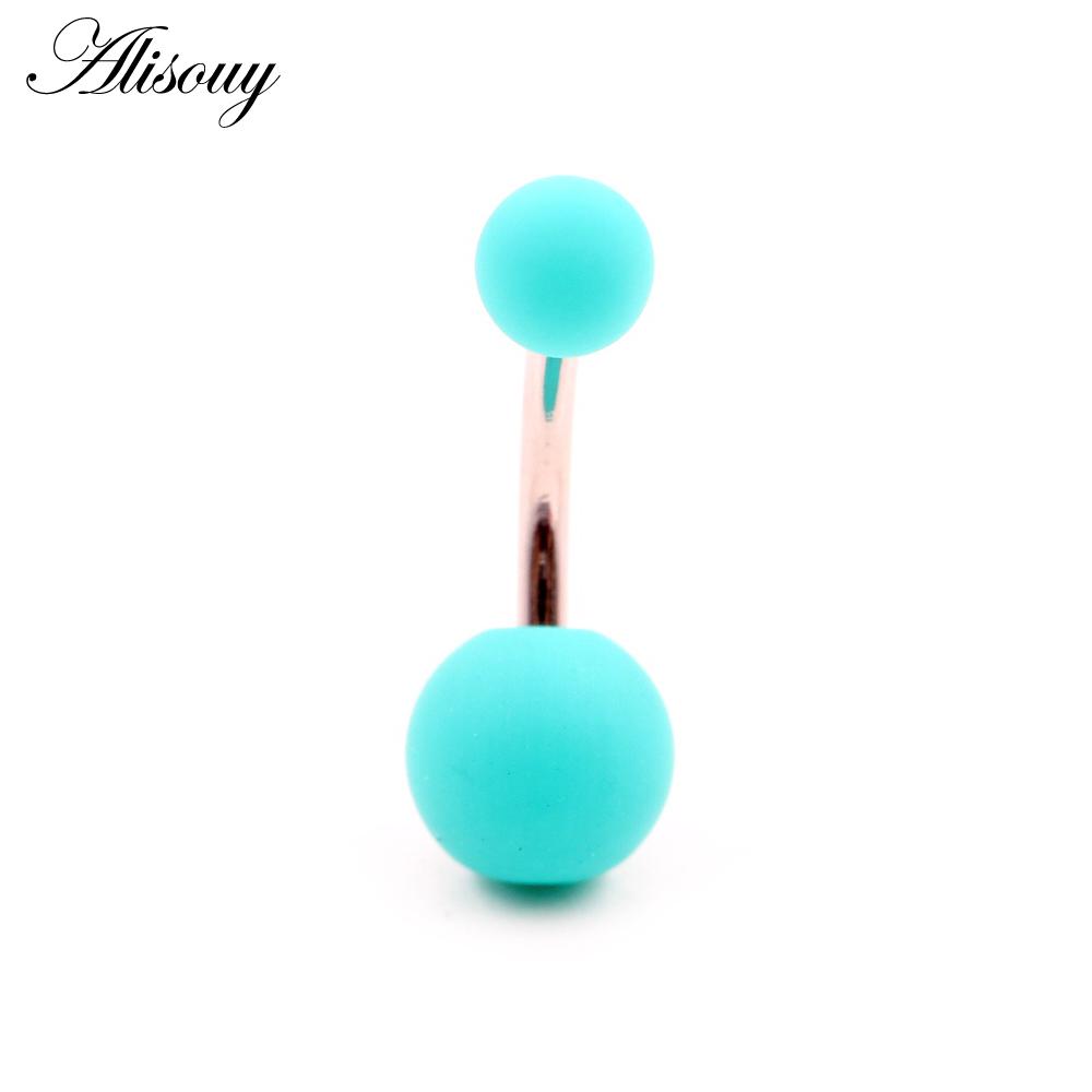 

Alisouy 1 шт 14 г сексуальный конфетный цвет резиновый нержавеющая сталь стержень пупок кольцо пирсинг ночной клуб девушка женские украшения для тела зелёный