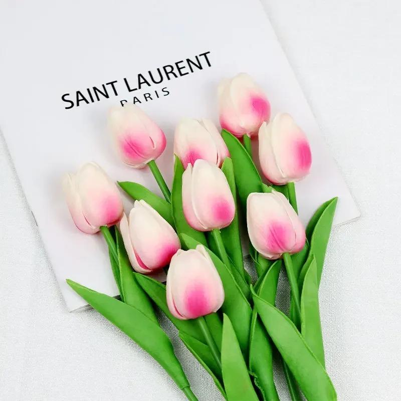 1PC Tulip Artificial Flowers Real Touch Bouquet Fake Flowers Decoration for Wedding Supplies Home Decor Valentines Flowers