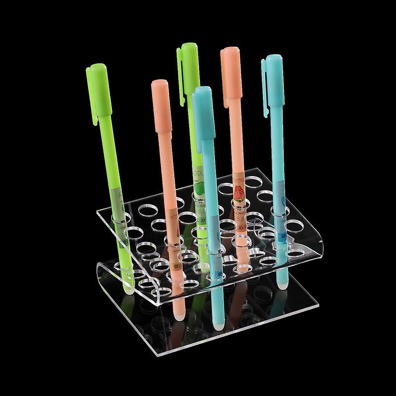 Clear Acrylic Pen & Eyebrow Pencil Holder for Office Display