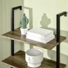Ladder Bookcase with 5 Shelves in Industrial Style in Wood and Metal, 60x30x184.5cm, Brown