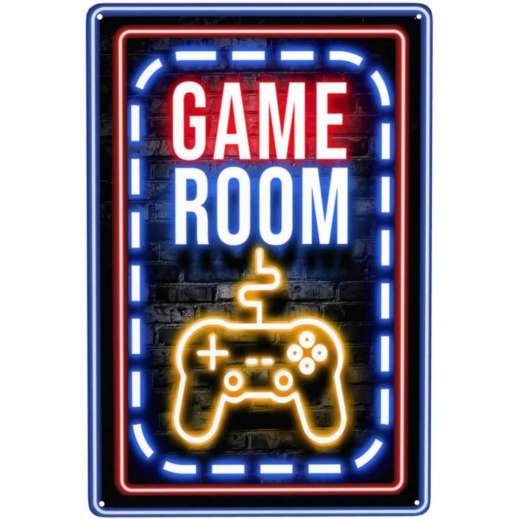 Gaming Room Metal Tin Sign Welcome Game Room Poster Bedroom Decor Iron Plate Youth Dorm Wall Plaque Decoration