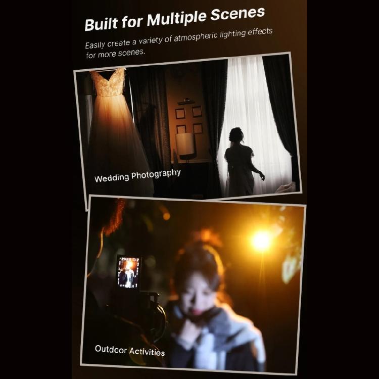 Videography Flashlight 2000mAh Rechargeable Photography Light with Easy Operating