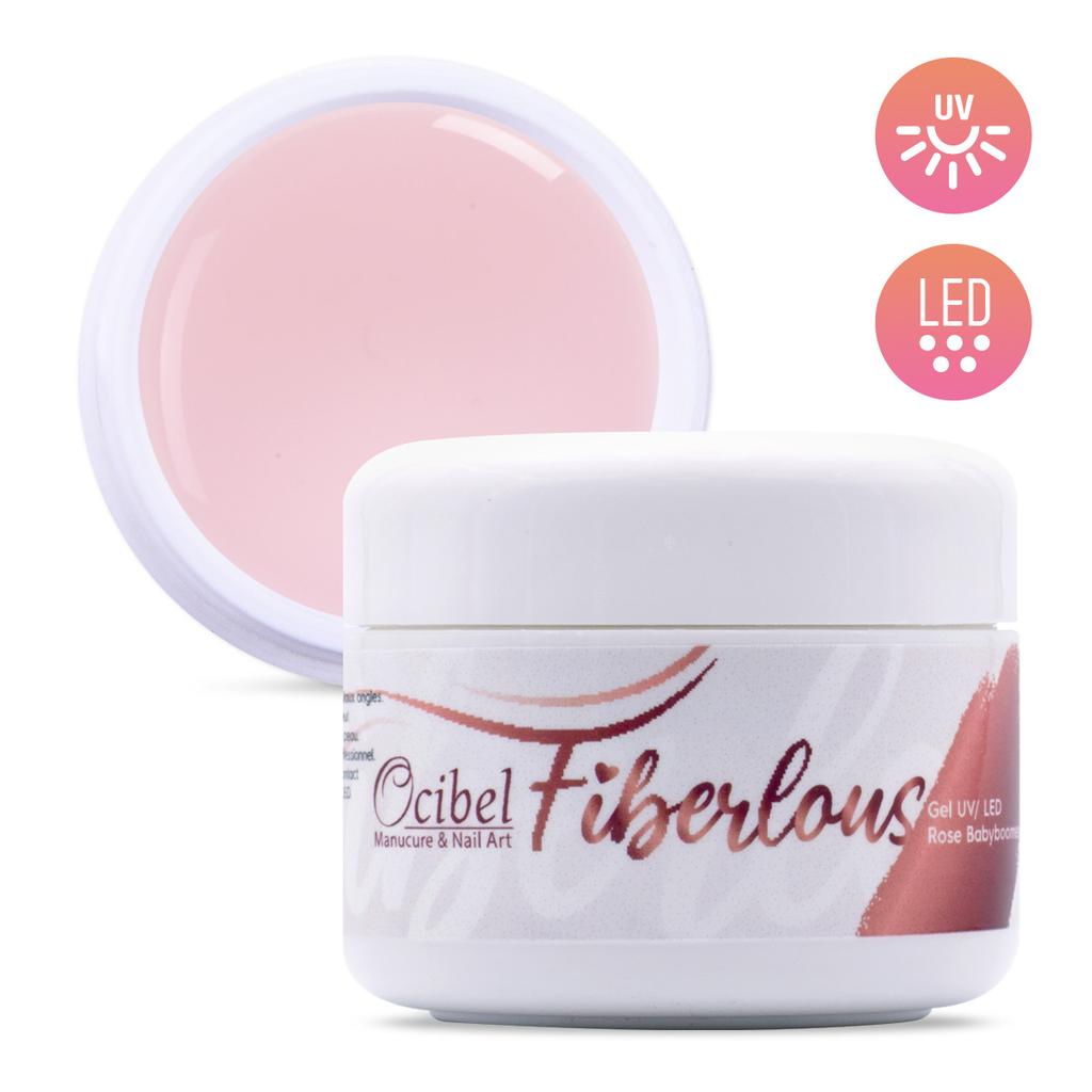 Gel Rose Baby boomer UV / LED Fibre de Verre Fiberlous - 30 ml