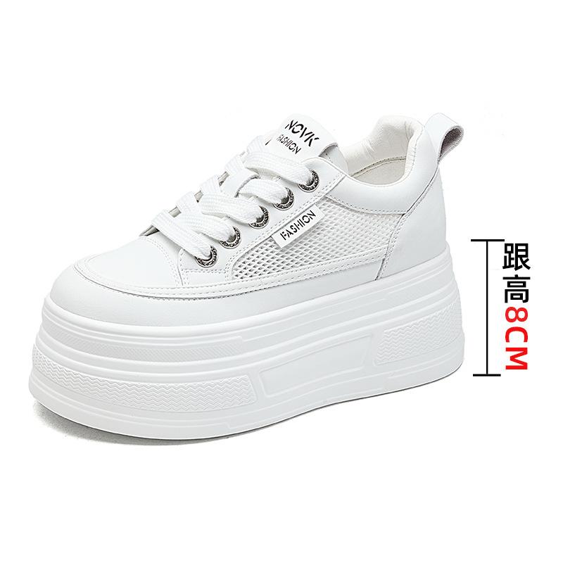 

Casual platform muffin shoes women s 2025 spring and summer new lace-up small height increase small white shoes children s shoes versatile 34