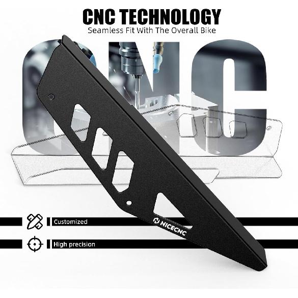 NICECNC Black Chain Guard Protector Aluminum CNC Compatible with DR650S 1996-2024, DR650SE 1996-2019