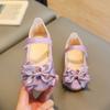 Bow-knot Dance Party Shoes Glitter Leather Shoes Bling Princess Dress Shoes  Girls