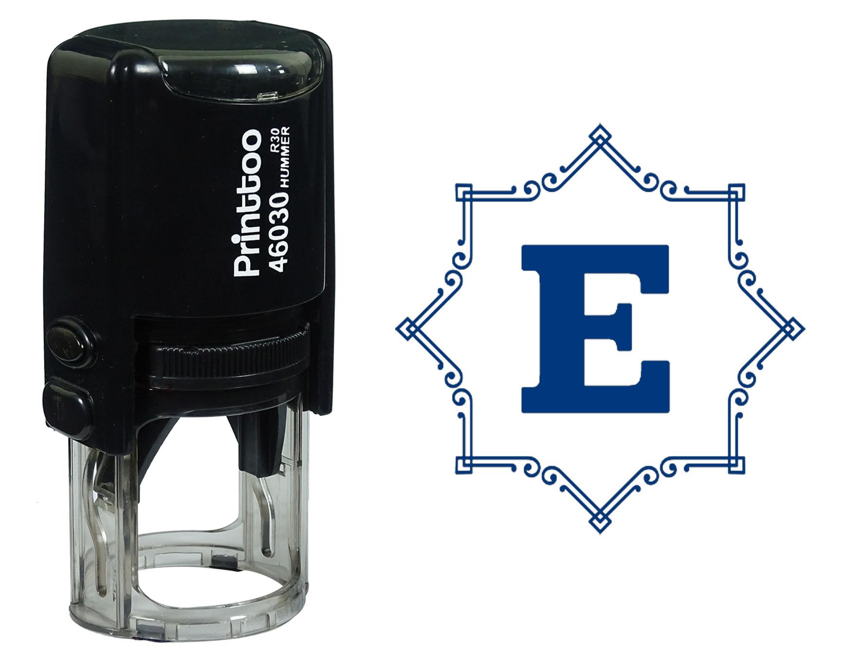 

Printtoo Octagon Celtic Swirl Frame Alphabet E Monogram Self Inking Rubber Stamp Office 30 mm Diameter (Approx) синій
