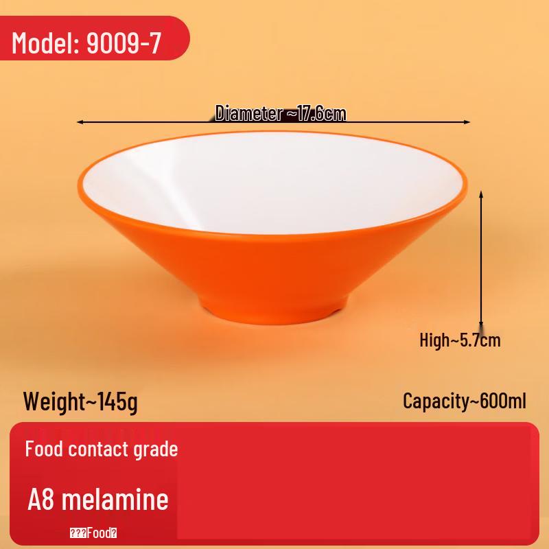 Jingbaodi Tempered Melamine Conical Noodle Bowl