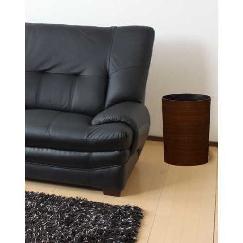 Asvel Wood Grain Trash Can S "Leclerc Collection" 4.7L Brown