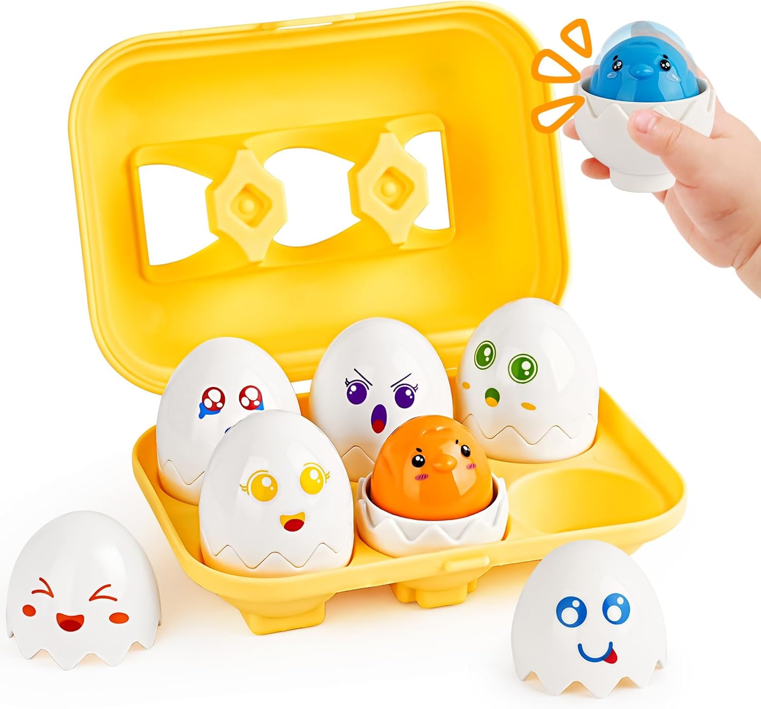 

6 ШТ. Прессование для разбивания скорлупы, сопоставление геометрических фигур, головоломка с яйцом, сенсорная игрушка, пасхальная головоломка, твист-яйцо, подарок