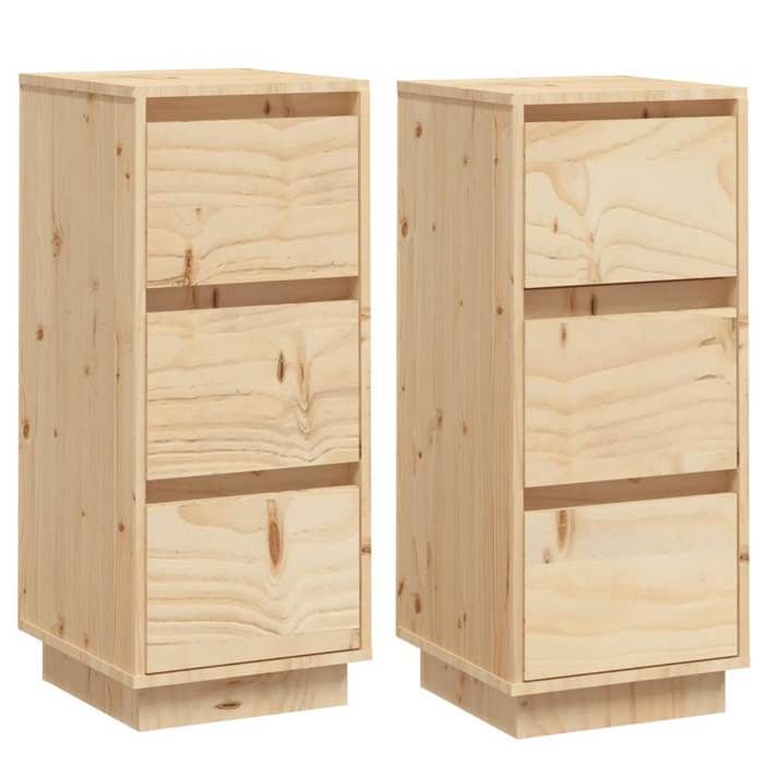 VidaXL Buffets 2 pcs 32x34x75 cm Bois massif de pin