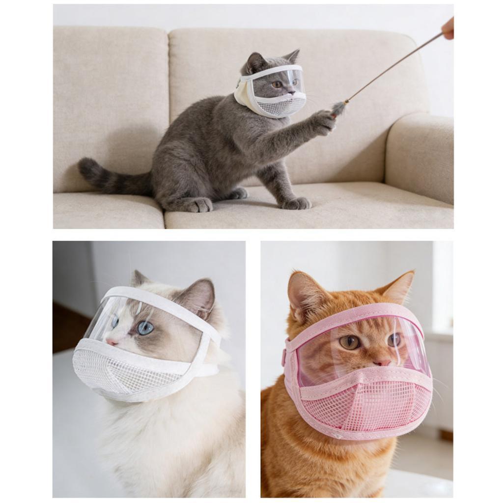 Anti Scratching Biting Space Cats Hood Permeable Comfortable Cats Protective Muzzles Anti Licking Cats Head Cover