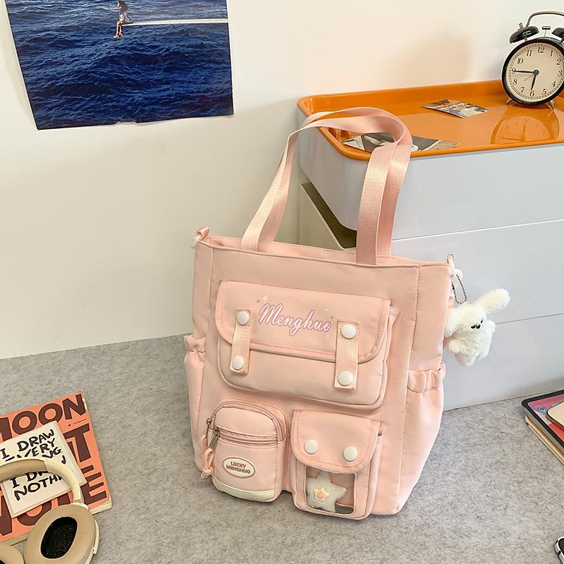 College Cute Large Capacity Middle and High School Students Computer School Bag Casual Versatile Backpack Commuting Sweet Makeup Bag