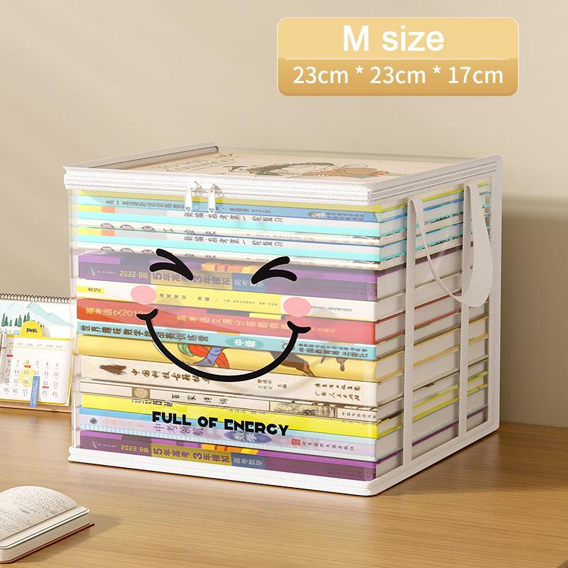 Foldable book box student dormitory classroom book organizer transparent waterproof household book organizing storage box Pouch