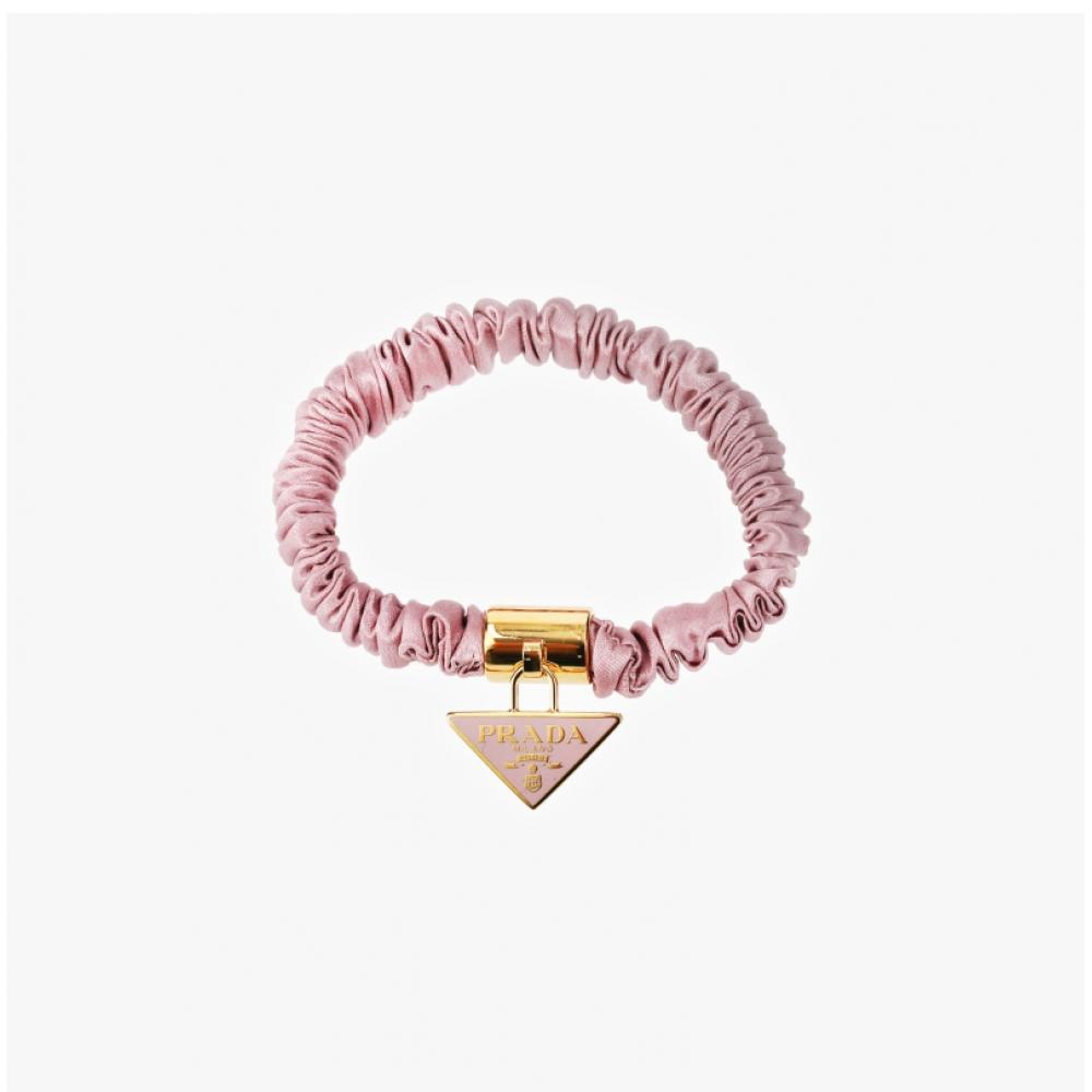 Prada 1if161 12el F0d7b Logo Trójkąt Satynowy Krep Elastyczna Opaska 2 Typy