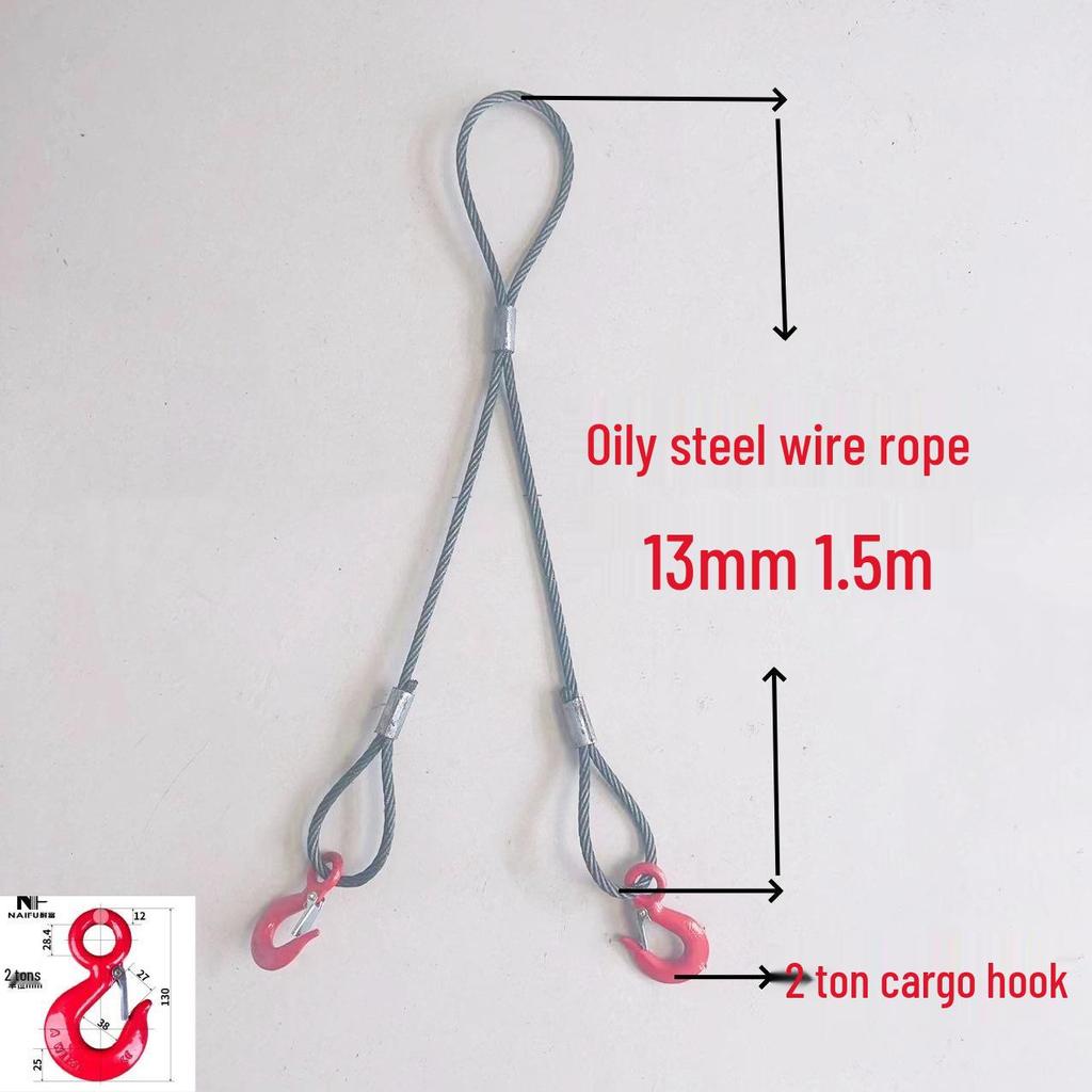 Vinç Bakım Riggingi için Kancalı İki Bacaklı Preslenmiş Tel Halat Sapan