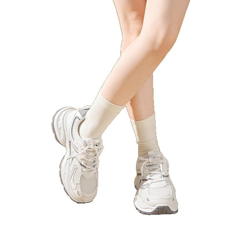 Platform Sneakers Women's Spring and Autumn 2025 New Small Versatile Korean Version of Thin and High Breathable Mesh Dad Shoes