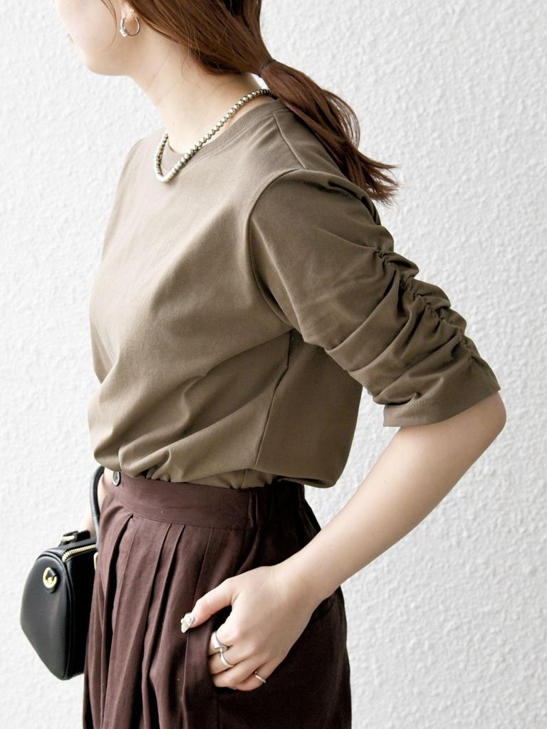 Ships Any USA Cotton Gathered UV Cool to the Machine One Size Tee, Protection, Touch, Moisture-Wicking, Quick-Drying, Washable, 722010030, Khaki,