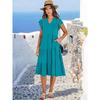 Women's V-neck Lotus Leaf Sleeve Medium and Long Splicing Pendulum Pocket Dress