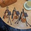 Bagel Pretzel Chocolate Bag Charm Pendant Keyring Braided Rope Keychain Charm for Backpack Purse Handbag Decorations