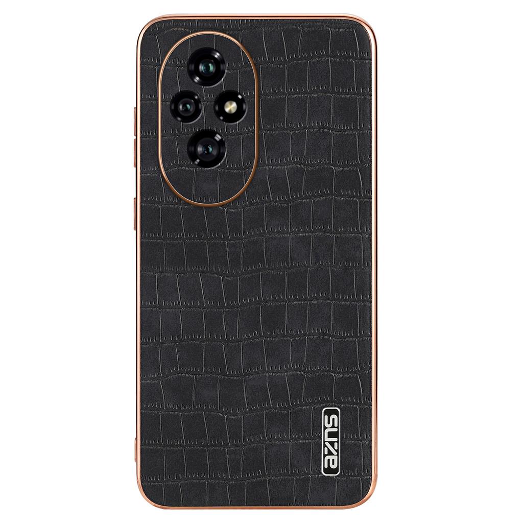 AZNS For Honor 200 Pro 5G Case PU Leather Crocodile Texture Phone Back Cover