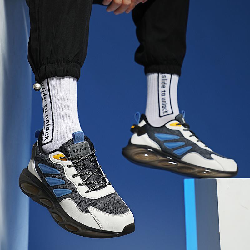 Мужская дышащая спортивная обувь для бега и фитнеса Four Seasons 44 чёрный/темно-зеленого — фото 8