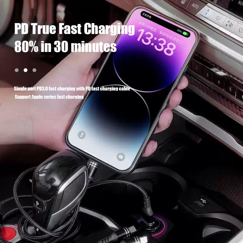 AKQI Car 200W Dual Port Mini USB Type-C Fast Charger Ultra Fast Charging Cigarette Lighter For Ford Fiesta EcoSport ESCORT focus 1