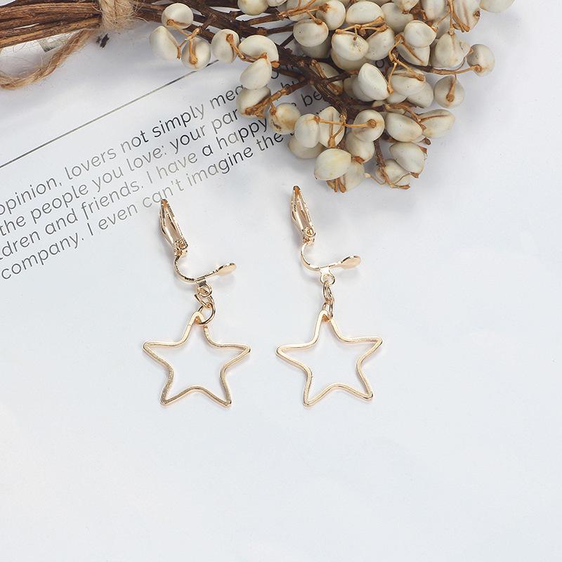Ear Clips, Simple Geometric Triangular Round Star Ear Clips, Trendy Temperament And Fashionable Earrings Without Piercings