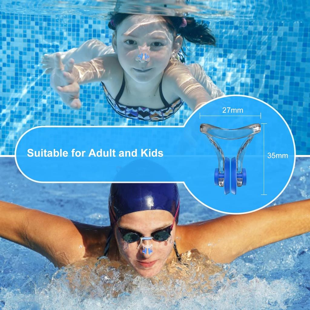 8 Stück Schwimm-Nasenklammer, Schwimm-Nasenklammer mit wasserdichtem Silikagel und Mehrfarbige Silikon-Schwimm-Nasenklammer für Erwachsene 8 Farben