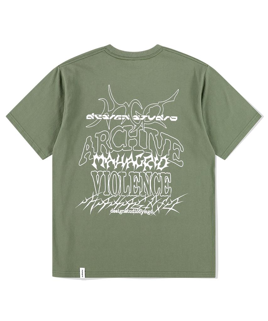 MAHAGRID Multi-Logo Tee Khaki(Mg2Emmt516A)