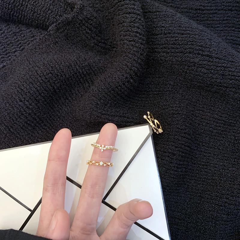 

Кольцо женщин Ins Мода Личность Циркон Простой индекс Открытие кольцо регулируемый