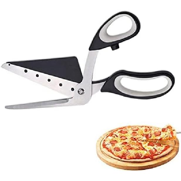 Pizza Scissors Cutter One-Handed Operation Stainless Steel Pizza Spatula Slicer