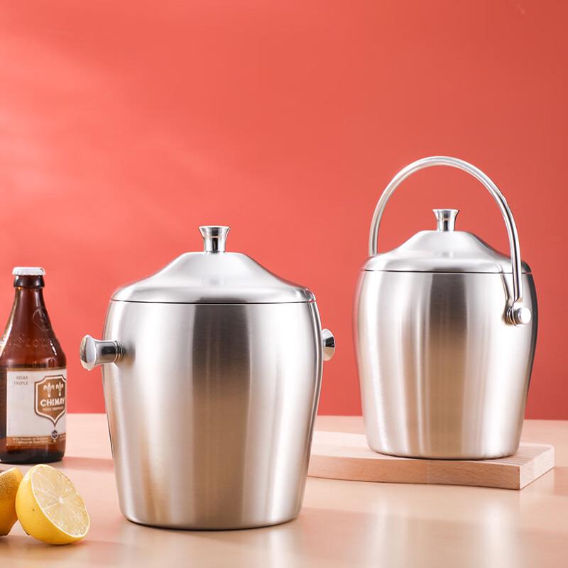 MDNG Drum-shaped Stainless Steel Ice Bucket