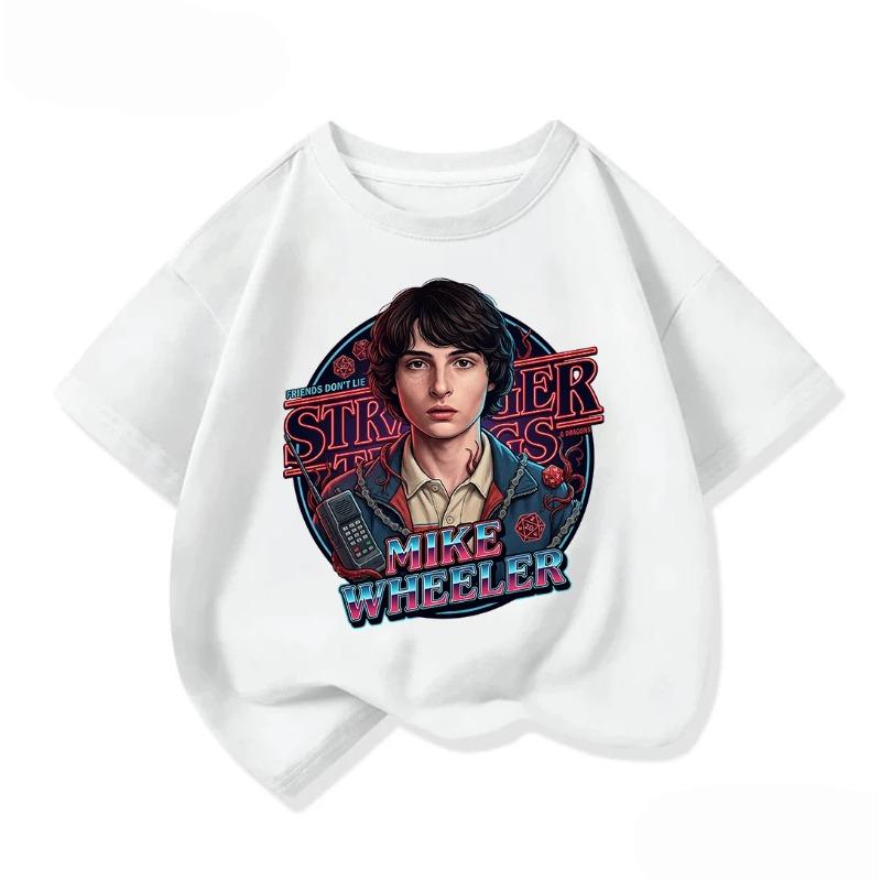 

Fashionable Children s T-shirt with a Stylish Stranger Things Pattern, Cool Street Style, Summer Casual Wear 100