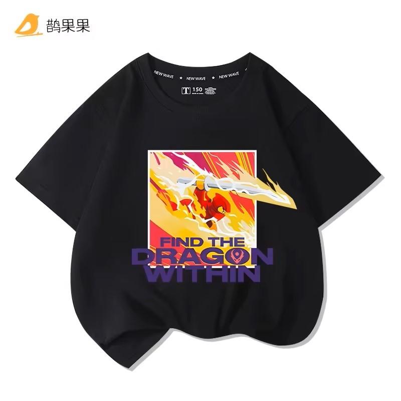 Phantom Ninja Limited Edition Printed T-Shirt for Big Boys and Girls - Children's Summer Cotton Short-Sleeved Shirt