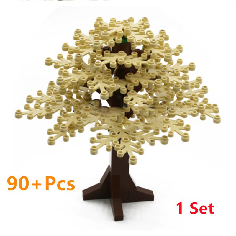 Bausteine Baum Blume Sets Stadt Pflanze Garten Bonsai Wald Natürliche Stadt Straßenansicht Park Dschungel MOC Modell Spielzeug Für Kinder