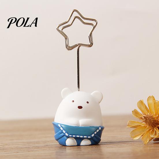 Waterproof Note Holder Desktop Memo Clip Stand, Cartoon Animal Message Holder, Cute Resin Base Photo Hand-painted Display Clip, Table Number Name Card