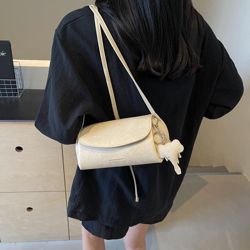 Single-shoulder Bag Women Retro PU Simple and Versatile Crossbody Bags, Lychee Texture Casual Commuting Quality Bag
